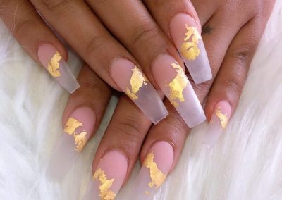 Gold Leaf Nails Design