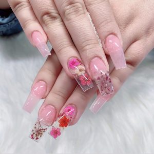 Floral Nail Art by Pink Polish Nails Bar