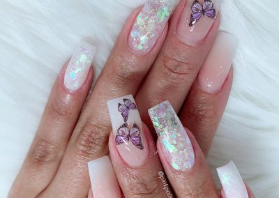 Perfect Nails Design with Butterflies